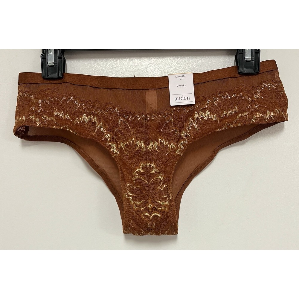 Auden Cheeky Underwear Cooper Gold Color Accents Women size M (8-10) NEW